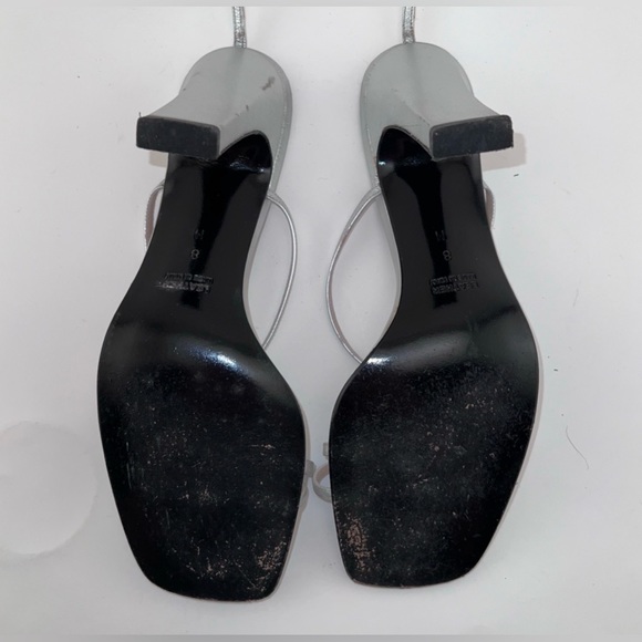 Anne Klein Silver Strappy Heeled Sandals Size 8 - Picture 4 of 5